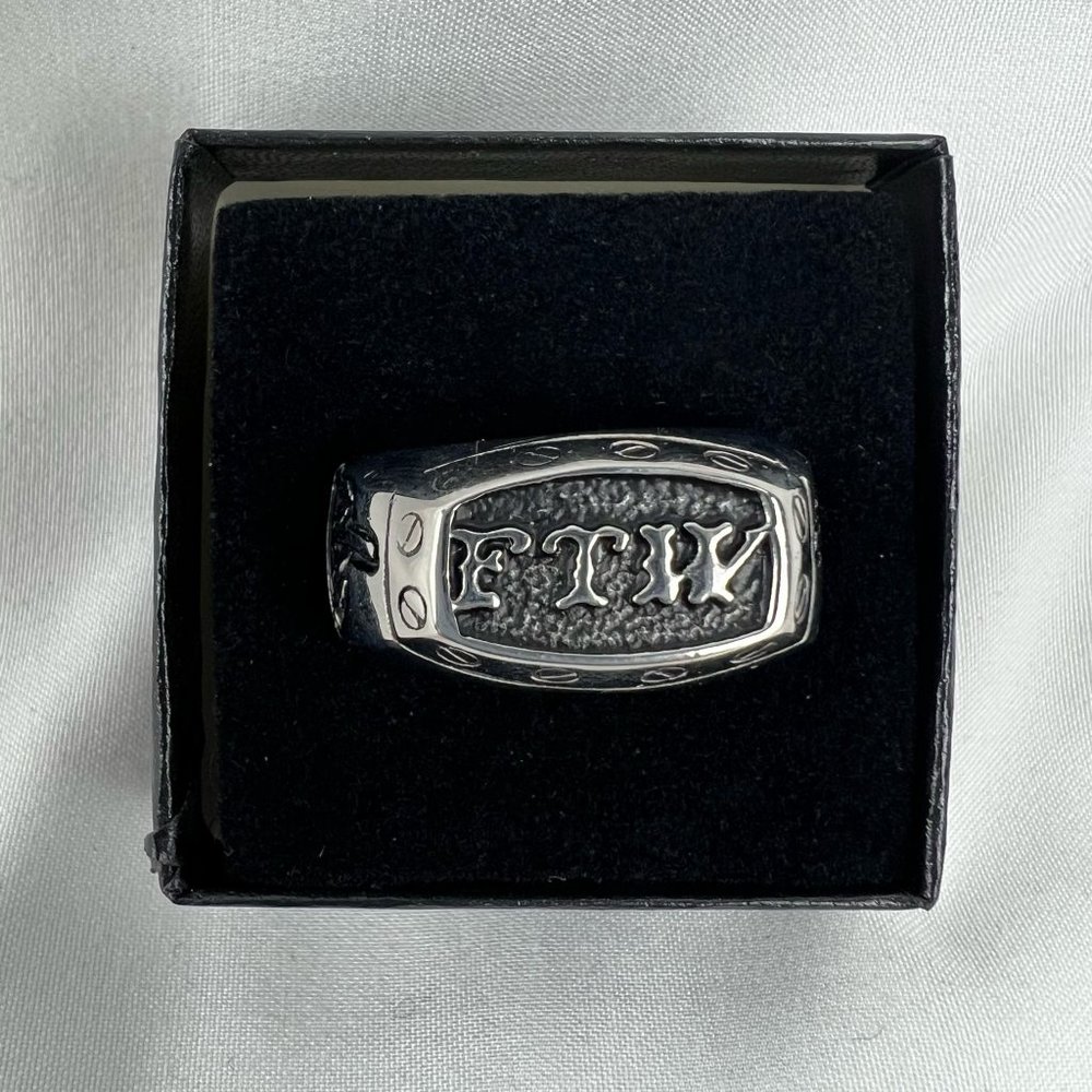 Stainless Steel 316 FTW Biker Ring Sz 11 Men/Woman